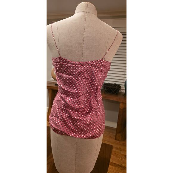 Theory Womens Petite Rose Pink Silk Easy Slip Color Block Grid - Picture 2 of 5